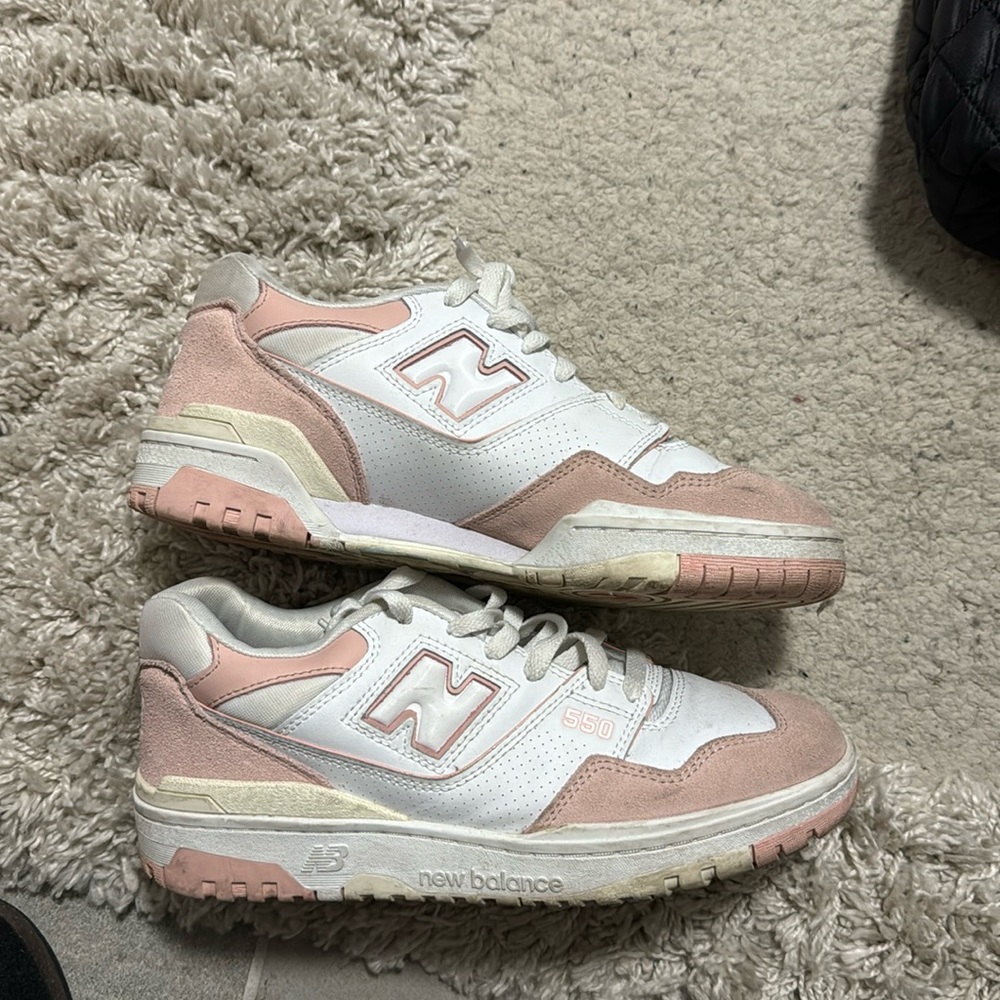 New Balance 550s in pink and white
